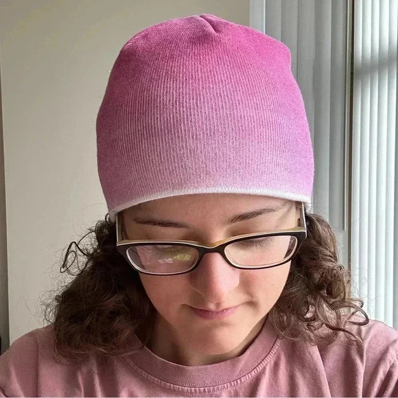 Columbia Pink and White Ombré Beanie Winter Hat, One Size - Picture 14 of 15